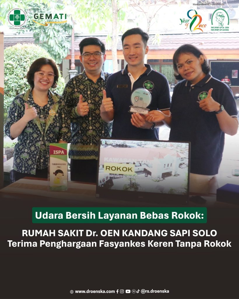 Udara Bersih Layanan Bebas Rokok: RUMAH SAKIT Dr. OEN KANDANG SAPI SOLO Terima Penghargaan Fasyankes Keren Tanpa Rokok